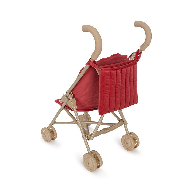 Прогулочная коляска для кукол Konges Slojd "Corduroy Red", вельветовая красная
